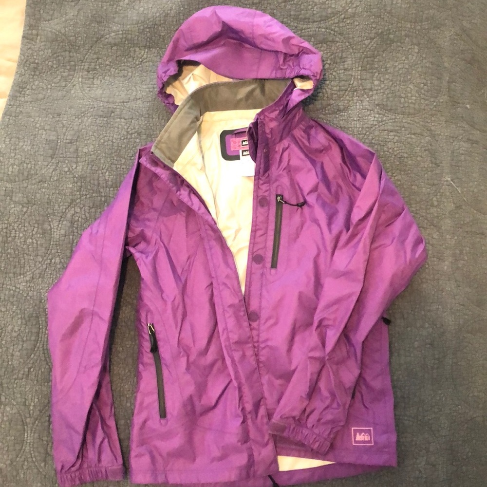 REI • Girls purple rain jacket